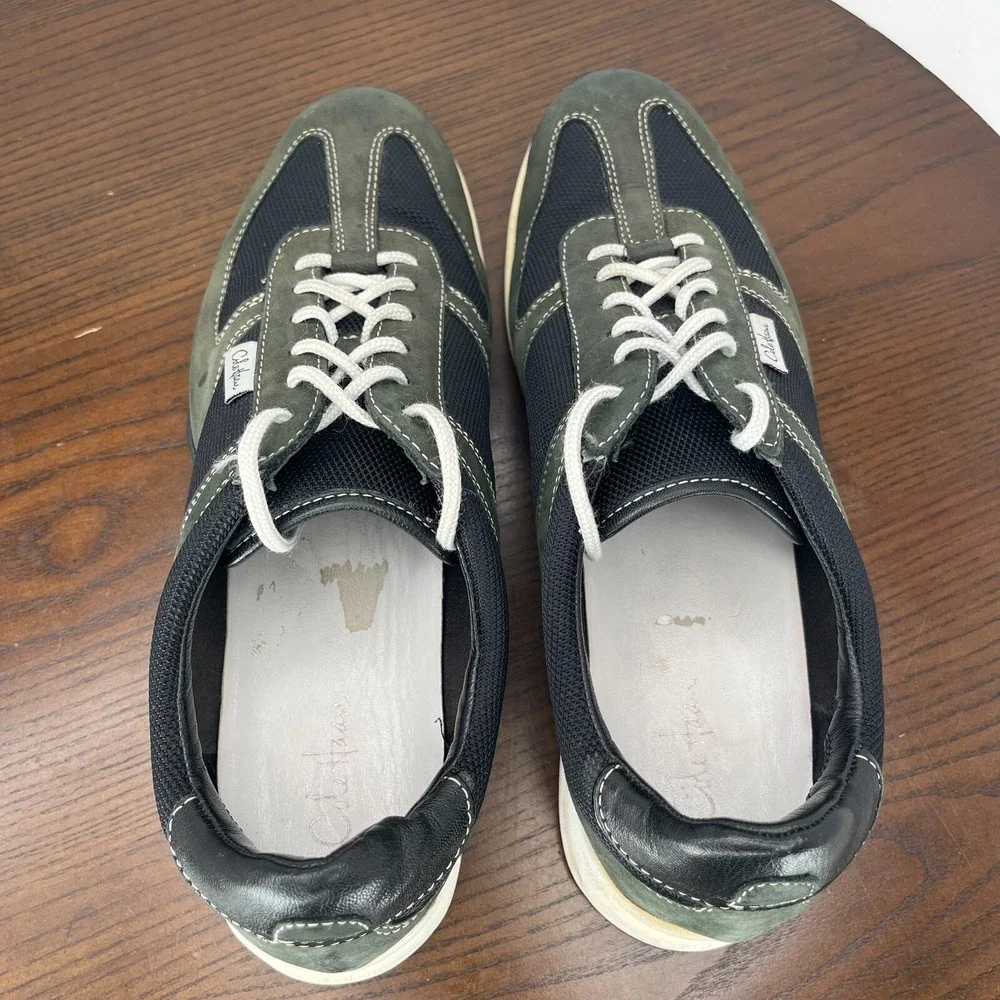 Cole Haan Shoes‎ Women's 8.5B Green Black Leather Mesh Lace Up Sneaker D25206